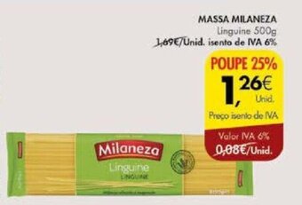 Pingo Doce MASSA MILANEZA Linguine 500g promoção