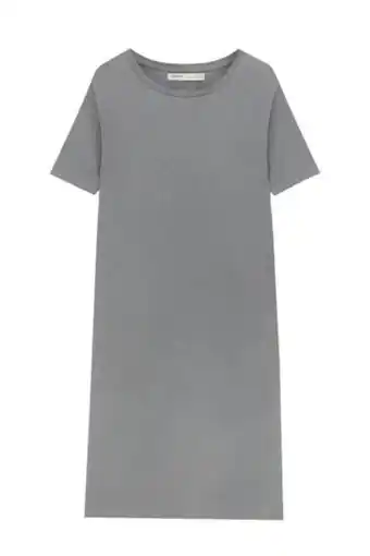 Pull & Bear Vestido curto com decote redondo promoção