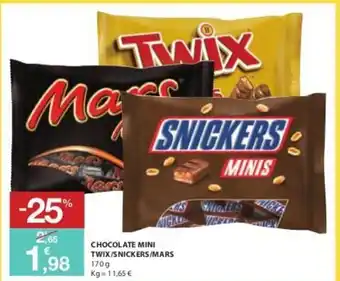 Chocolate Mini Twix/Snickers/Mars 170g