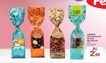 E.Leclerc Amêndoa com Chocolate de Leite sem Açúcar 100g promoção