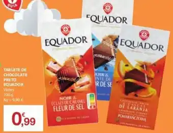 E.Leclerc Tablete de Chocolate Preto Equador 100g promoção