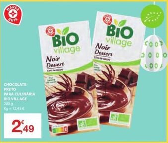 E.Leclerc Chocolate Preto para Culinária Bio Village 200g promoção