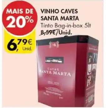 Pingo Doce Vinho Caves Santa Marta Tinto Bag-in-Box 5lt promoção