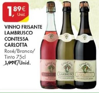 Pingo Doce Vinho Frisante Lambrusco Contessa Carlotta 75cl promoção