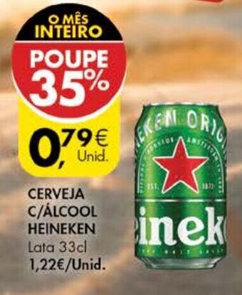 Pingo Doce Cerveja C/Álcool Heineken Lata 33cl promoção