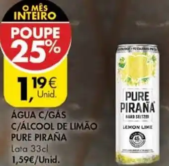 Água C/Gás C/Álcool de Limão Pure Piraña Lata 33cl