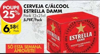Pingo Doce Cerveja C/Álcool Estrella Damm Pack 12x25cl promoção