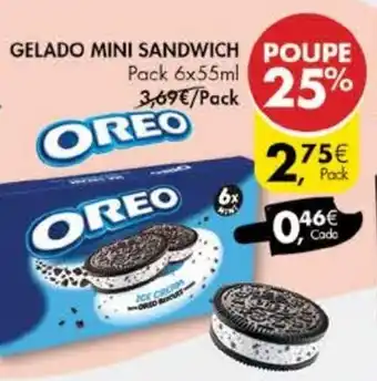 Pingo Doce Gelado Mini Sandwich 6x55ml promoção