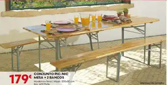 Bricomarché CONJUNTO CONJUNTO PIC-NIC MESA +2 BANCOS promoção
