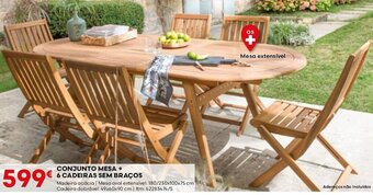Bricomarché CONJUNTO MESA + 6 CADEIRAS SEM BRAÇOS promoção
