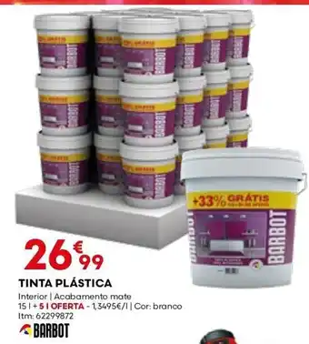 Bricomarché TINTA PLÁSTICA Interior | Acabamento mate promoção