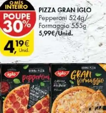 Pingo Doce Pizza Gran Iglo 52g/555g promoção