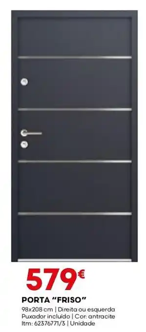 Bricomarché PORTA "FRISO" 98x208 cm | Direita ou esquerda Puxador incluído | Cor: antracite Itm: 62376771/3 | Unidade promoção