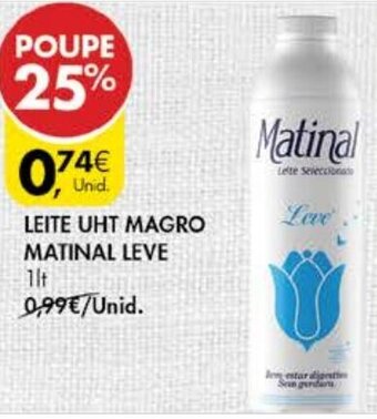 Pingo Doce Leite UHT Magro Matinal Leve 1lt promoção