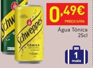 Recheio Água tônica schweppes promoção