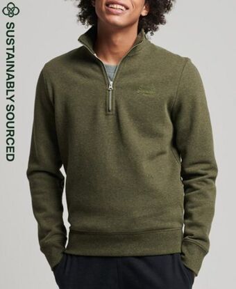 Superdry Organic cotton vintage logo zip henley sweatshirt promoção