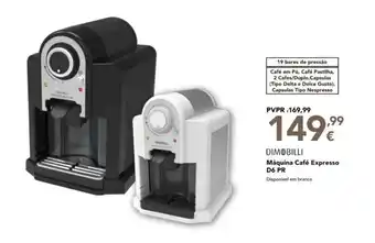 Radio Popular DIMOBILLI Máquina Café Expresso D6 PR Disponível em branco promoção