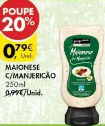 Pingo Doce Maionese C/Manjericão 250ml promoção