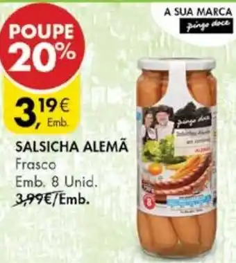 Pingo Doce Salsichas Alemã 8 Unid promoção