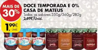 Pingo Doce Doce Temporada E 0% Casa de Mateus 350g/360g/280g promoção