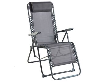 Auchan Cadeira relax garden star textilene 5pos cinza promoção