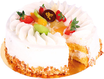 Bolo chantilly e fruta