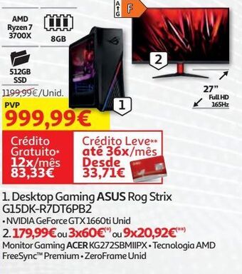 Auchan Desktop gaming asus rog strix promoção
