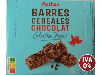 Auchan Barras de cereais auchan s/ glúten chocolate 6un 138g promoção