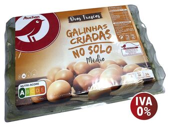 Auchan Ovos galinhas solo auchan classe m 2 dúzias promoção