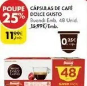 Pingo Doce Cápsulas de Café DOLCE GUSTO 48 unid. promoção