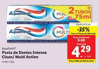 Lidl Pasta de dentes aquafresh promoção