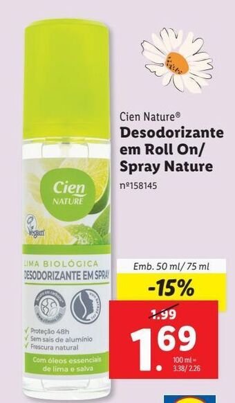 Lidl Desodorizante cien promoção
