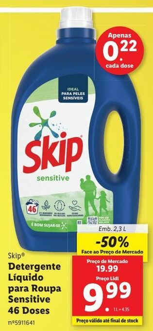 Lidl Detergente líquido skip promoção