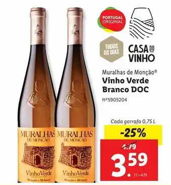 Lidl Vinho verde muralhas de monção promoção