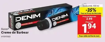 Lidl Creme de barbear denim promoção