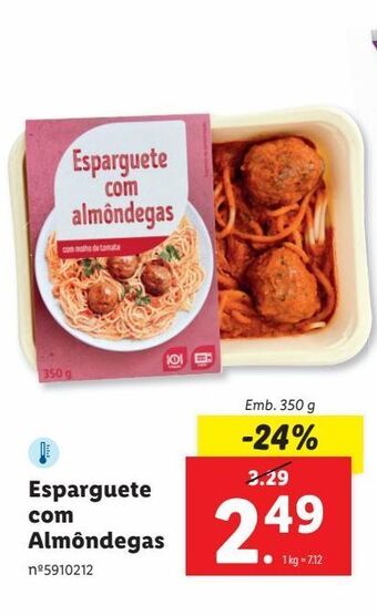 Lidl Esparguete promoção