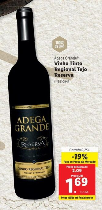 Lidl Vinho tinto promoção