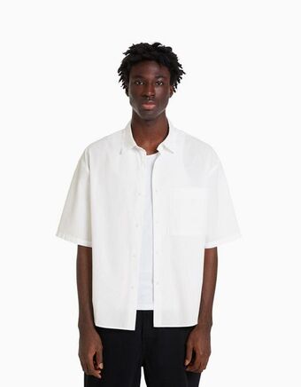 Camisa manga curta popelina
