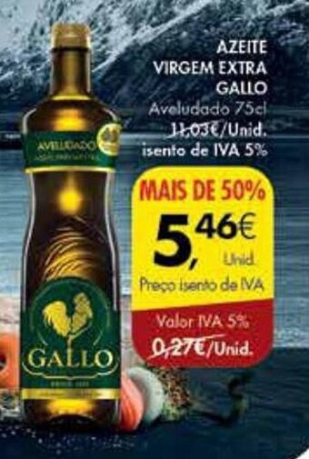 Pingo Doce AZEITE VIRGEM EXTRA GALLO Aveludado 75cl promoção