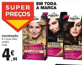 E.Leclerc COLORAÇÃO 8.1 Louro claro cendré promoção
