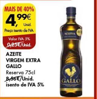 Pingo Doce Azeite virgem gallo promoção