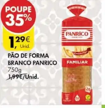 Pingo Doce Pão deForma Branco Panrico 750g promoção