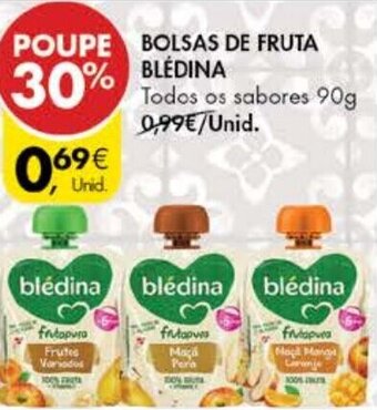Pingo Doce Bolsas de Fruta Blédina 90g promoção