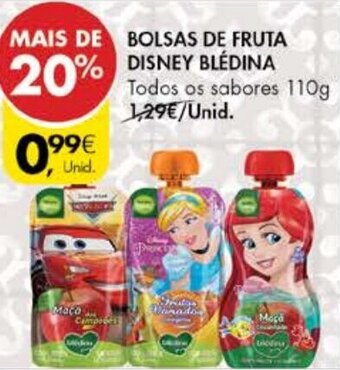 Pingo Doce Bolsas de Fruta Disney Blédina 110g promoção
