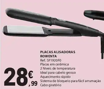 E.Leclerc PLACAS ALISADORAS ROWENTA promoção