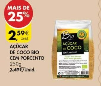 Açúcar de Coco Bio cem Porcento 250g