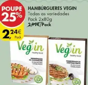 Pingo Doce Hambúrgueres Vegin 2x80g promoção