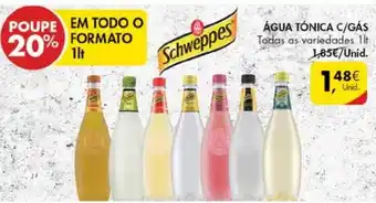 Pingo Doce Água Tónica C/Gás 1lt promoção