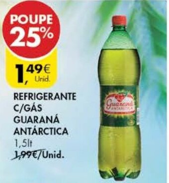 Pingo Doce Refrigerante C/Gás Guaraná Antárctica 1,5lt promoção