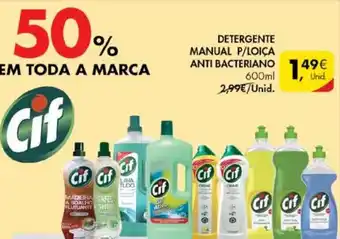 Pingo Doce Detergente Manual P/Loiça Anti Bacteriano 600ml promoção
